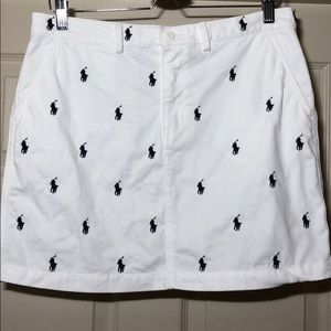 Ralph Lauren Sport White Polo Horse Skirt Size 6